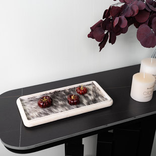 Wabi-Sabi Style Yellow Travertine Imported Horsehair Aromatherapy Tray Home Decoration Cloakroom Jewelry Tray Entrance Storage Tray