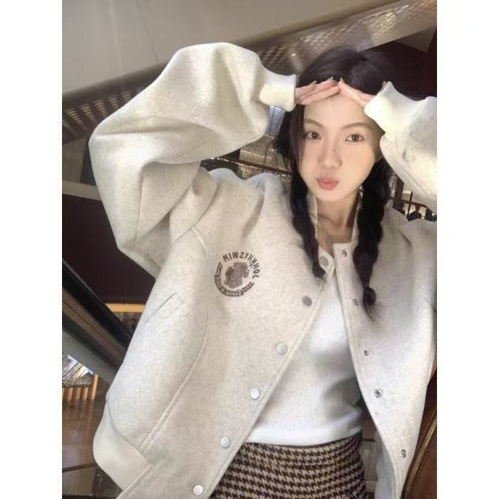 美式棒球服外套女装秋冬季2025新款小个子韩系穿搭短款夹克上衣潮|undefined