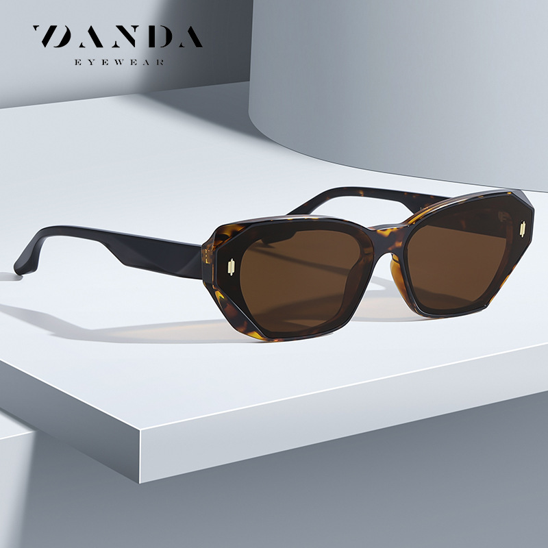 Comercio exterior personalizado moda gafas de sol de las mujeres ojo de gato irregular gafas de sol polarizadas BC9103 placa ajustable gafas pierna