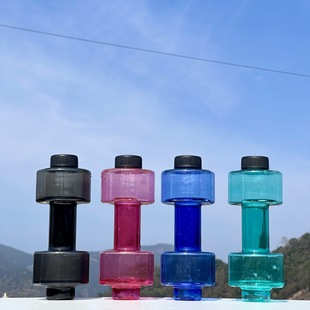 夏季户外小号550ML哑铃水杯健身运动水壶塑料杯学生个性水杯印刷