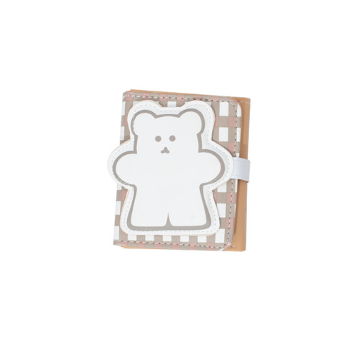 Cross-border new original Japanese and Korean bear wallet cartoon cute female short coin purse magnetic buckle type three-fold PU card holder