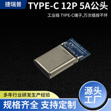 源头工厂深圳批发type-c公头type-c12P 5A公头连接器排线排针端子