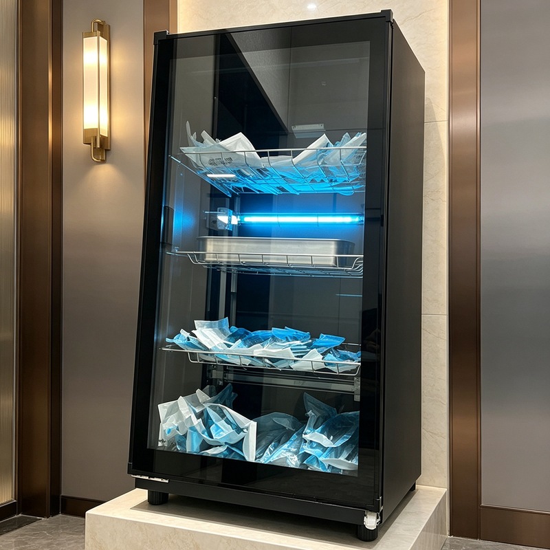 UV disinfection cabinet for eyewear, dental care, and ear cleaning tools; desktop UV cabinet for commercial use