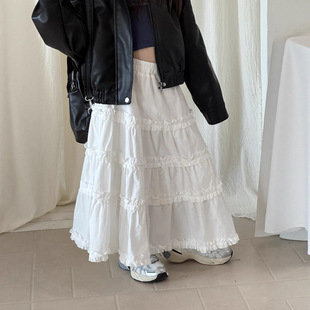 Princess Yuyu Girls Korean Style Lace Splicing Fairy Skirt Baby Girl Cake Long Skirt Umbrella Skirt