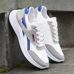 Casual men's shoes, spring mesh trendy student running shoes, fly woven lace-up sports travel soft-soled men's shoes