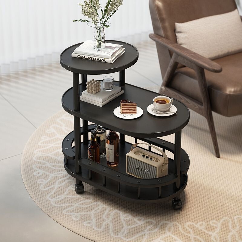 Sofa side table, small living room table, simple storage shelf, small trolley, storage shelf for small apartments or rental properties, side table