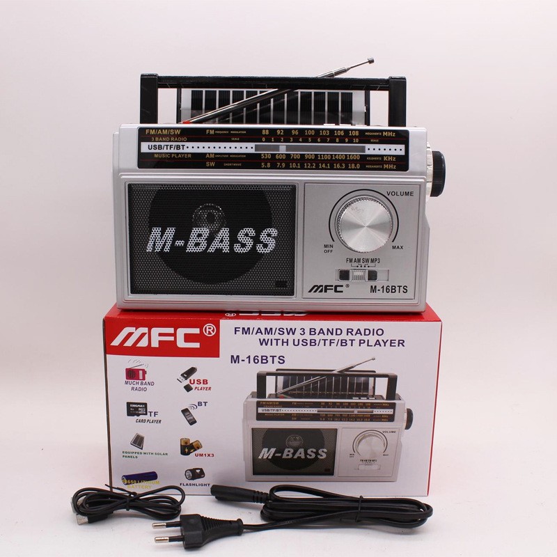 Radio Multibanda Multifuncional de Plástico con Puerto USB y Soporte MP3