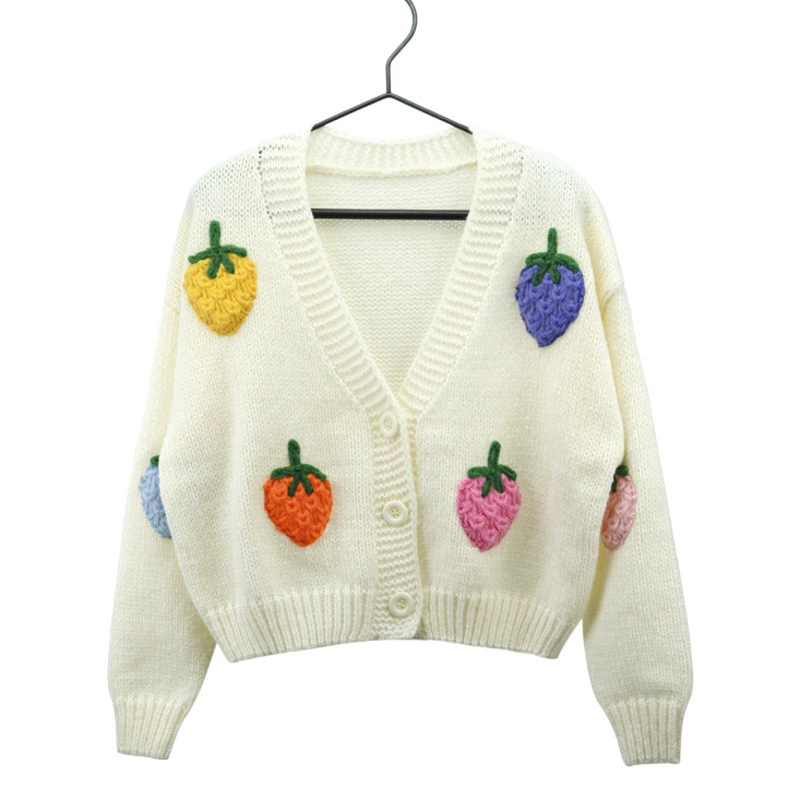 Новый Amazon трансграничный свитер с ручной вышивкой, женский темперамент, пригородный кардиган, Европа и США, вязаный с длинным рукавом, внешняя торговля