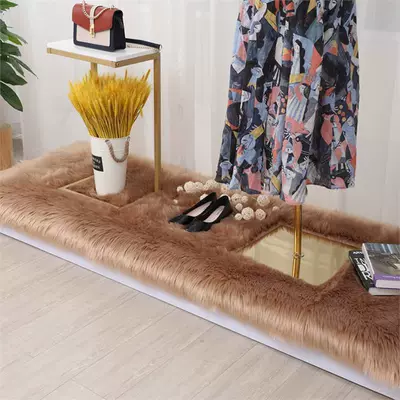 Fur Mats, Floor Mats, Girly: Wool pad - customized-contact-customer-service-bean-paste-color-long-hair-thickened