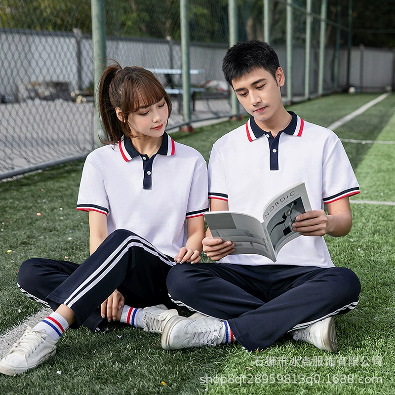 Новый классный униформа, летний костюм для учащихся средней школы с короткими рукавами для средней и старшей школы, белая школьная форма, спортивная форма для мужчин и женщин, гимнастическая форма