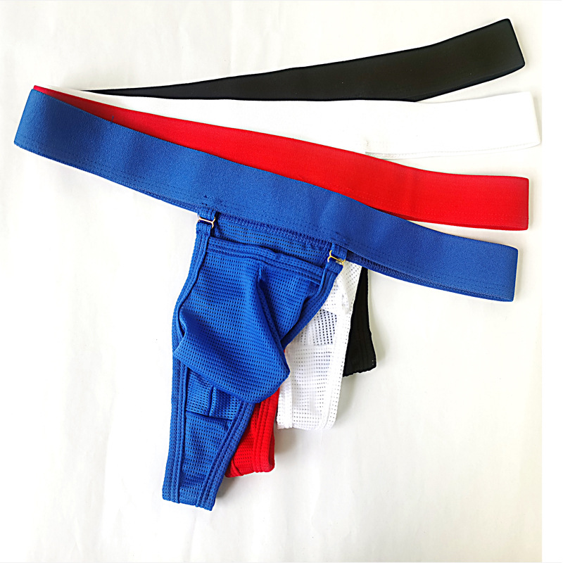 Men's Underwear High-Cut Breathable Fine Mesh Thong Pants/T Pants Convex Comfortable Underwear Cross-Border European Size C2-19