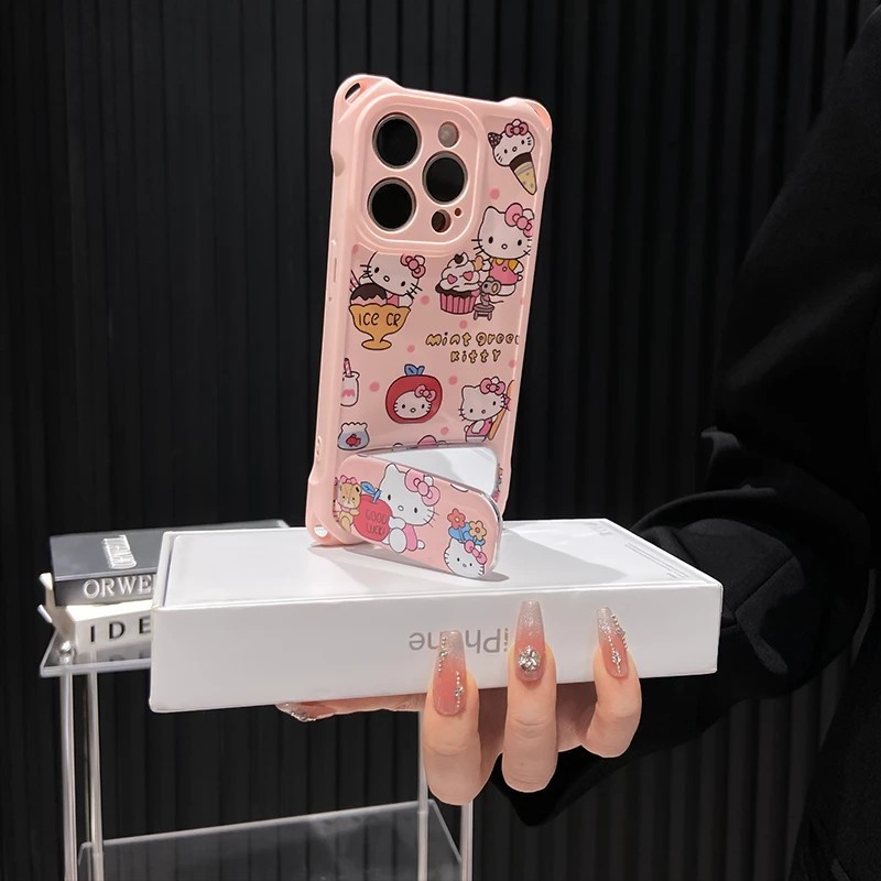 甜品kt猫适用苹果16手机壳oppo挂绳防摔vivo支架小米15华为pura70|undefined