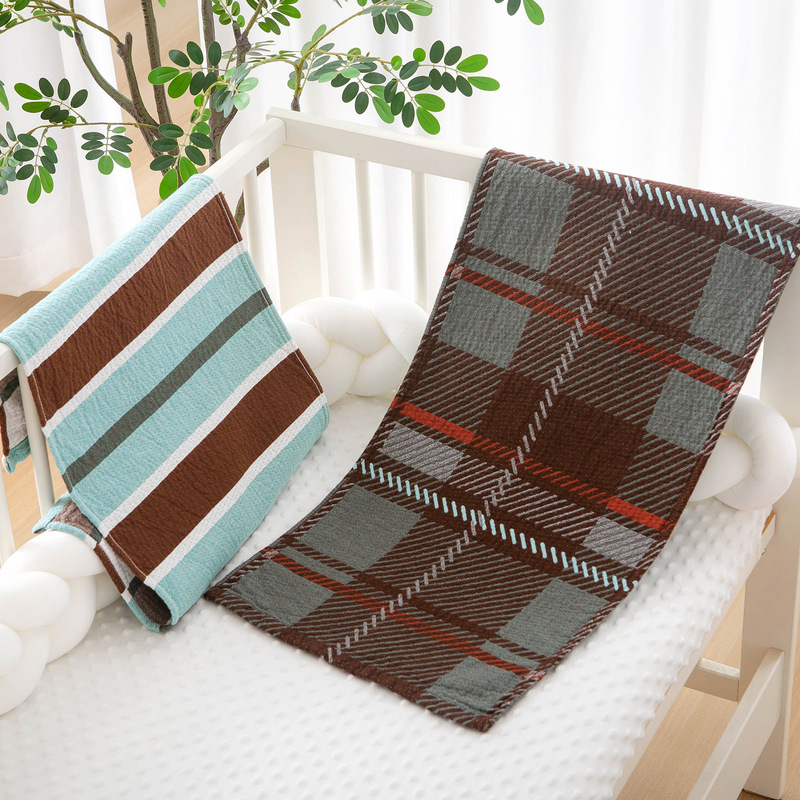 Pure Cotton Gauze Adult Towel Pure Cotton Type a High-End Plaid Stripesd Japanese and Korean Style Cotton Household Bath Towel Pure Cotton Gauze Adult Towel Pure Cotton Type a High-End Plaid Stripesd Japanese and Korean Style Cotton Household Bath Towel
