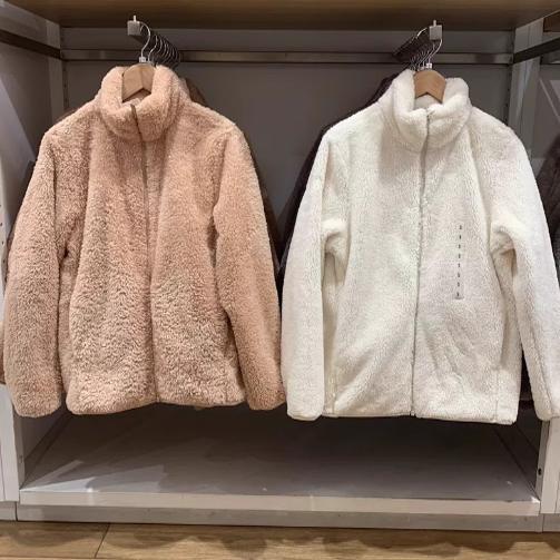 Japanese women's long fleece fleece zipper jacket/long sleeve jacket autumn and winter new 470137