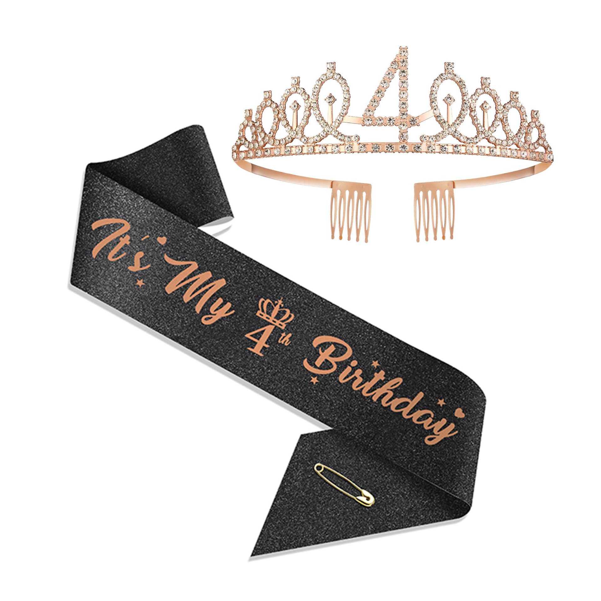 Amazon corona partido suministros correa de hombro los niños oro rosa cebolla en polvo cinturón cumpleaños regalo