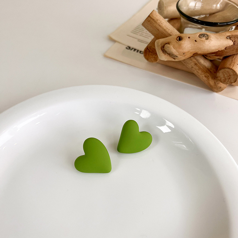 cute candy-colored acrylic heart shaped earrings wholesale