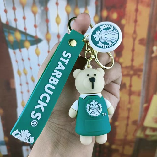 Starba Bear Creative Cartoon Keychain Female Cute School Bag Pendant Doll Ins Internet Celebrity Bag Keychain Chain