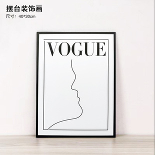 Ins Style Abstract Face VOGUE Ornament Painting Soft-fitting Entrance Entrance Light Luxury Living Room TV Background Decoration Pendulum Painting