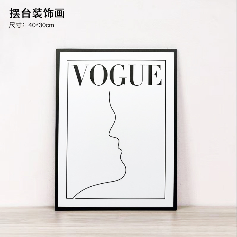 ins风抽象人脸VOGUE摆件画软装入户玄关轻奢客厅电视背景装饰摆画