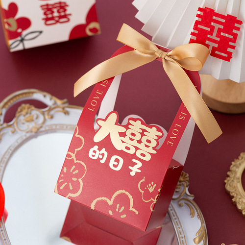 New Style Chinese Style Hand-held Bridesmaid Gift Candy Box, High-end Candy Box Wedding Candy Bag Candy Box Wholesale