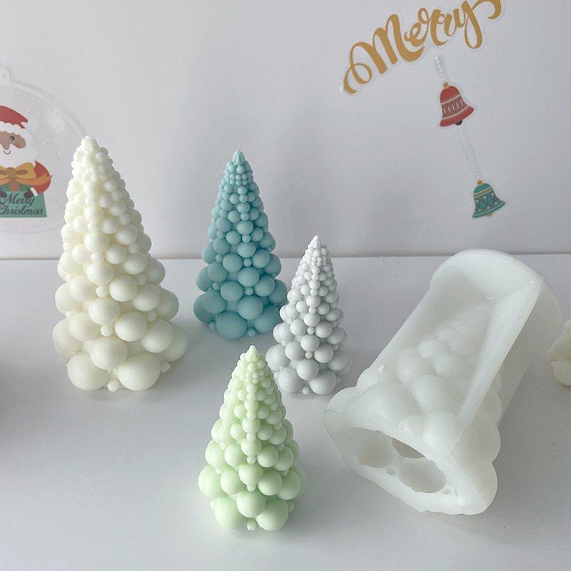 Jiahuimei nuevo árbol de Navidad aromaterapia vela de silicona molde de Navidad DIY vela decoración molde en stock