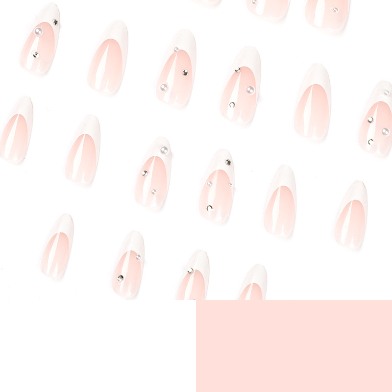 Desgaste de uñas blanco francés de uñas rhinestone Perla pieza de arte de uñas pieza de uñas removible pieza de uñas falsa desgaste de uñas arte