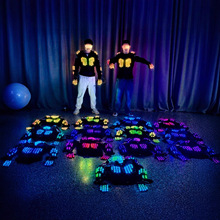 酒吧商演表演道具面具手套眼镜新款LED发光盔甲套装彩色爆闪服装