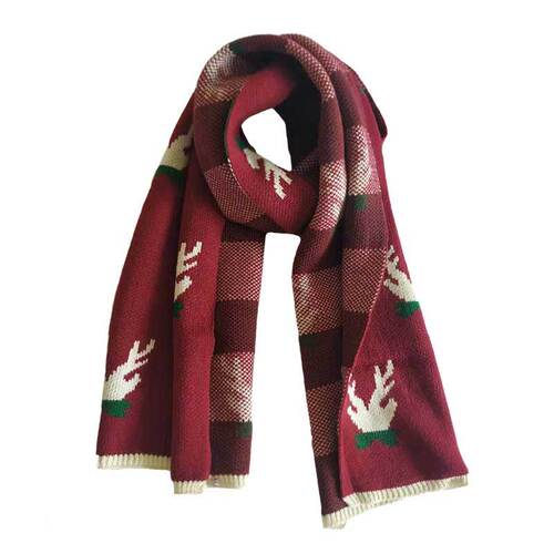 New  Winter Red Christmas Scarf for Women, Unisex, Student-Friendly, Cute, Thick, Warm Knitted Wool Balaclava for Men