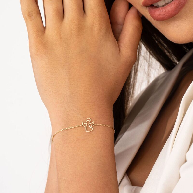 European and American Fashion Minimalist Guardian Angel Pendant Bracelet Stainless Steel Niche Personality Amazon Style