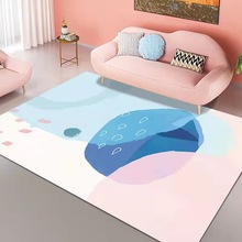 粉色抽象少女风卧室地毯ins风 3D印花方形卧室客厅地毯地垫