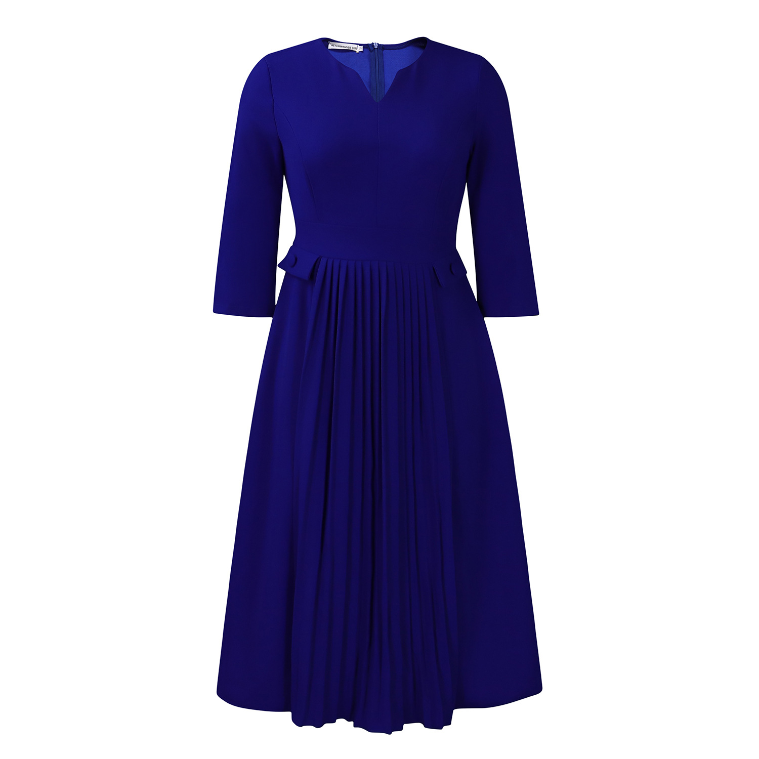 Plus Size Fashion Dress Solid Color Pleated Design Three Quarter Sleeve Casual or Formal Occasions Wholesale