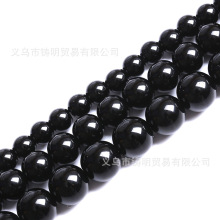 7A天然乌金黑曜石散珠 圆珠半成品配饰串珠手链项链时尚饰品批发