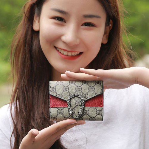 ins new Dionysus simple European and American women's wallet women's short three-fold small wallet women's coin purse card holder wallet