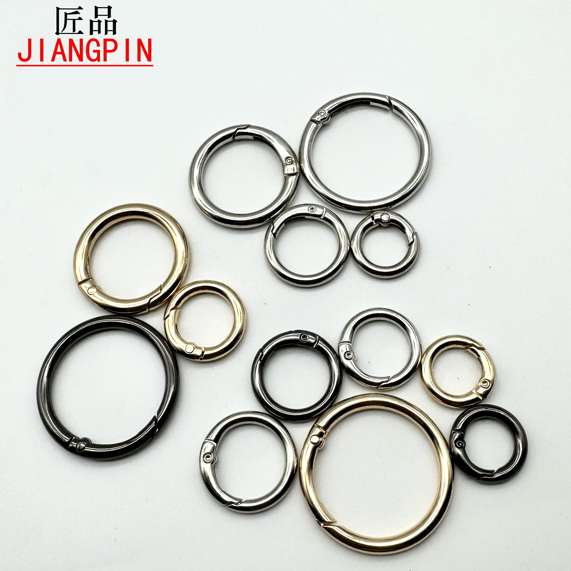 箱包圆形扣金属环弹簧圈开口圈 跨境通用金属弹簧扣 钥匙扣圆环扣