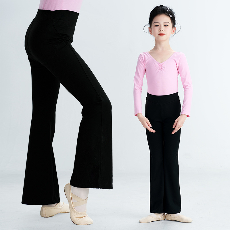 Pantalones de yoga desnudos, pantalones acampanados para mujeres y niños, pantalones de pierna ancha elásticos y delgados de cintura alta, deportes de baile, pantalones de baile de primavera y verano