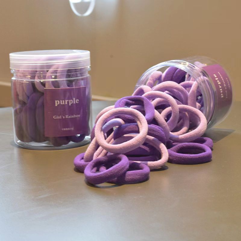 [Venta caliente transfronteriza] 50 cuerdas para el cabello enlatadas, gomas de goma de alta elasticidad de dos colores degradados sin costuras, anillos para el cabello al por mayor