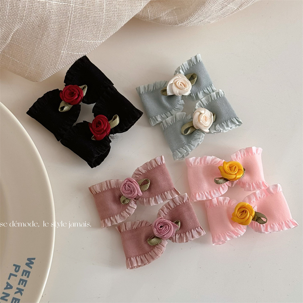 Women's Cute Rose Bow Knot Cloth Iron Hair Clip display picture 4
