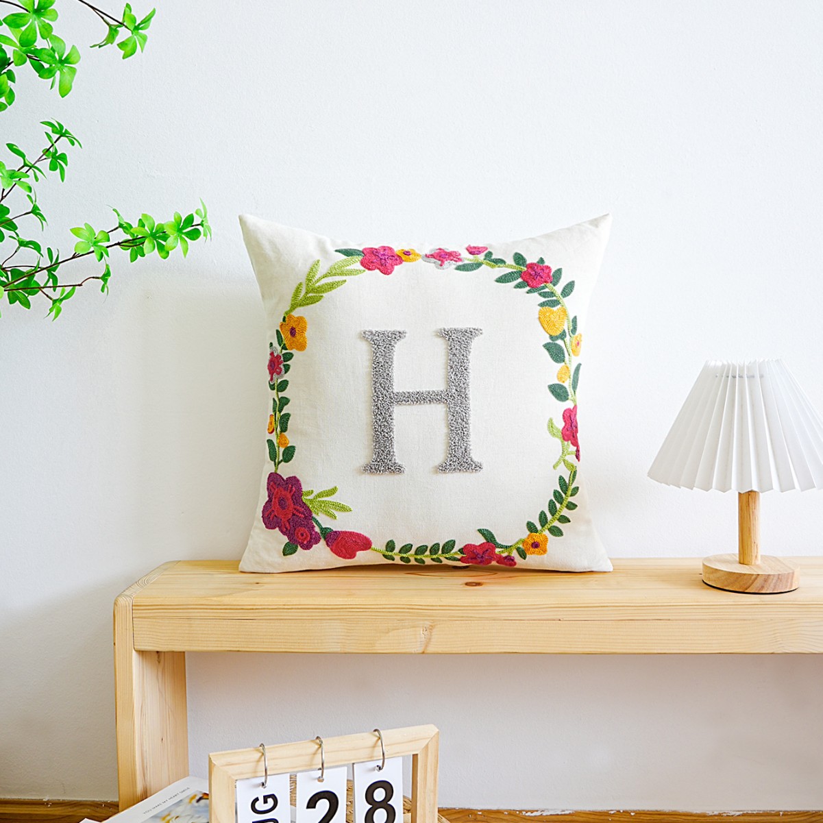 Letras transfronterizas personalizadas toallas bordadas almohada cubierta de sofá sala de estar almohada cubierta de respaldo cubierta de alta calidad sin núcleo