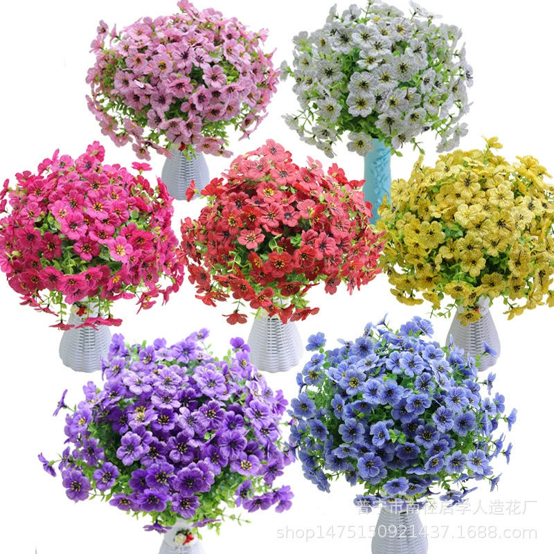 Трансграничный имитационный цветок 7 вилок эвкалипт листья амазонки новый фиолетовый искусственный поддельный шелковый цветок декоративный стол