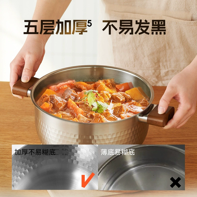 Нержавеющая сталь Xueping кухонная кастрюля для супа с толстым дном и пароваркой, двухручная растробастная кастрюля, для газовой и индукционной плиты, специальная