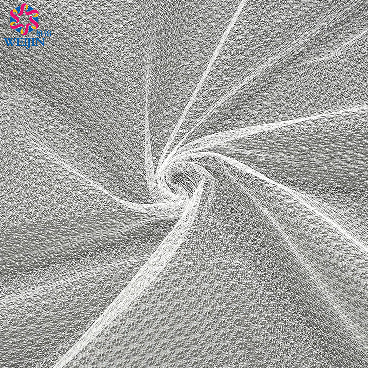 涤纶钻石网薄纱网眼布 经编针织面料 休闲连衣裙童裙