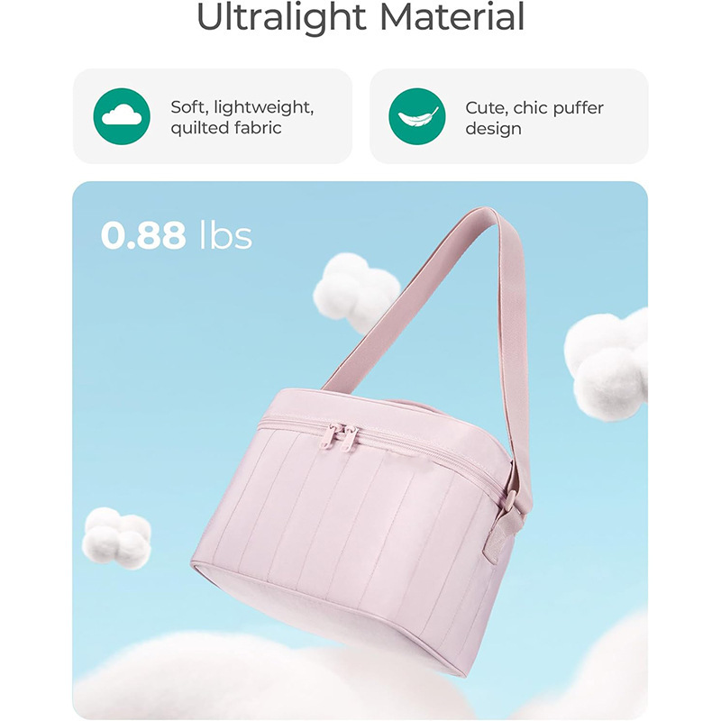 Nueva bolsa de almuerzo de damas bolsa de almuerzo aislante linda bolsa de almuerzo portátil esponjosa bolsa de almuerzo bolsa de refrigeración de quilting ligera