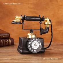 美式复古电话机摆件家居客厅酒柜装饰酒吧拍摄道具怀旧电话机模型