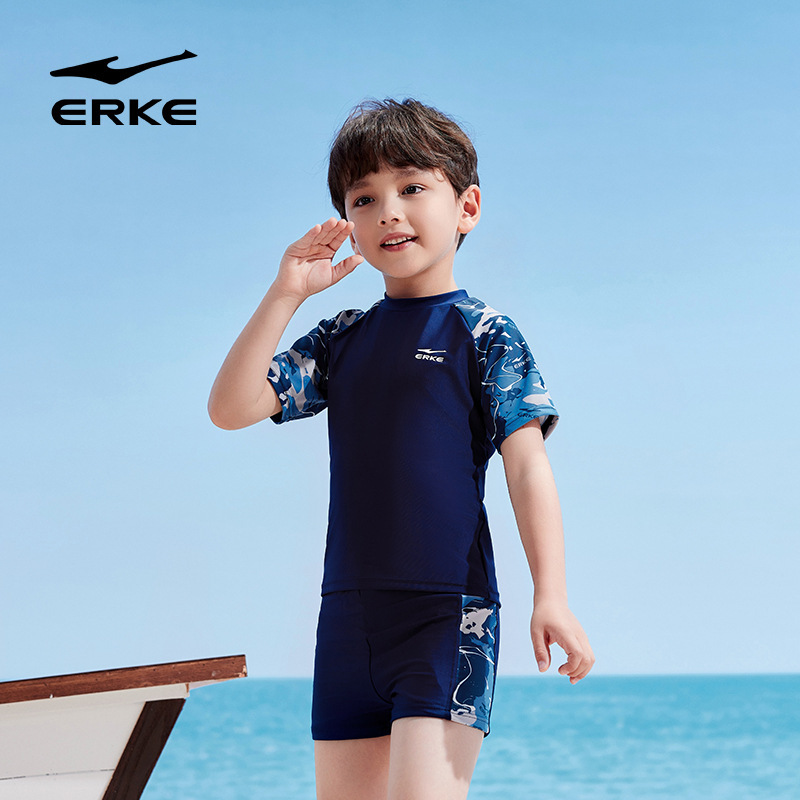 Honxing Erke ボーイズ水着スプリット半袖子供とティーンエイジャー 2025 新しい温泉水着|undefined