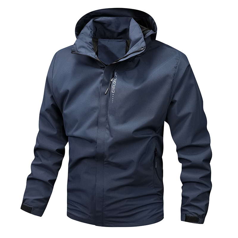 Primavera y otoño nuevo trajes de asalto transfronterizos para hombres chaqueta delgada chaqueta a prueba de viento al aire libre trajes de asalto con capuz para hombres