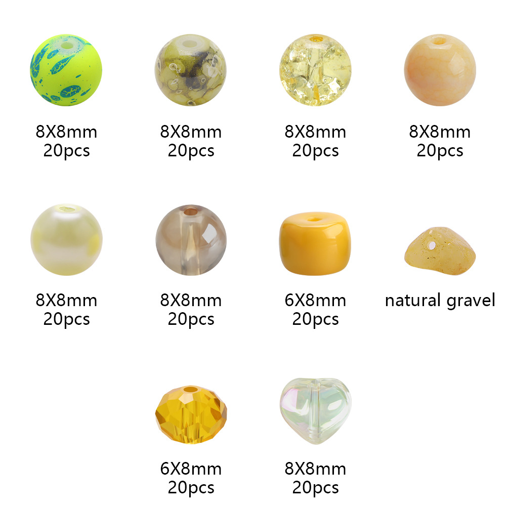 185g Weight Beads Jewelry Making Type Diameter 8mm Jewelry Making Size DIY Jewelry Accessories Classification 1 Set Quantity Glass Material Irregular, Round Pattern Plating Design Simple Style Style 1 Set Diameter 8mm Glass Irregular Round DIY Jewelry Accessories Beads 21