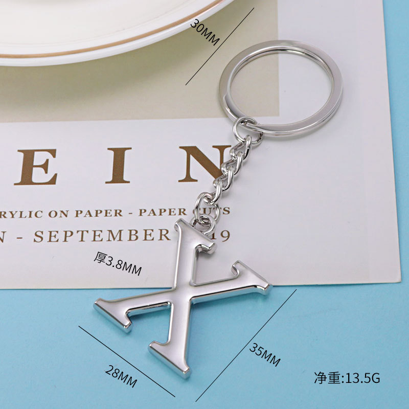 Inglés carta llavero bolsa colgante 26 letras mayúsculas y minúsculas y números llavero europeo y americano pequeño regalo personalización