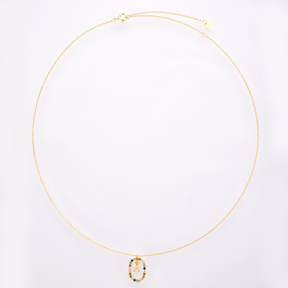Letter Pattern Women's Gender 925 Sterling Silver Plating Letter Pendant Necklace
