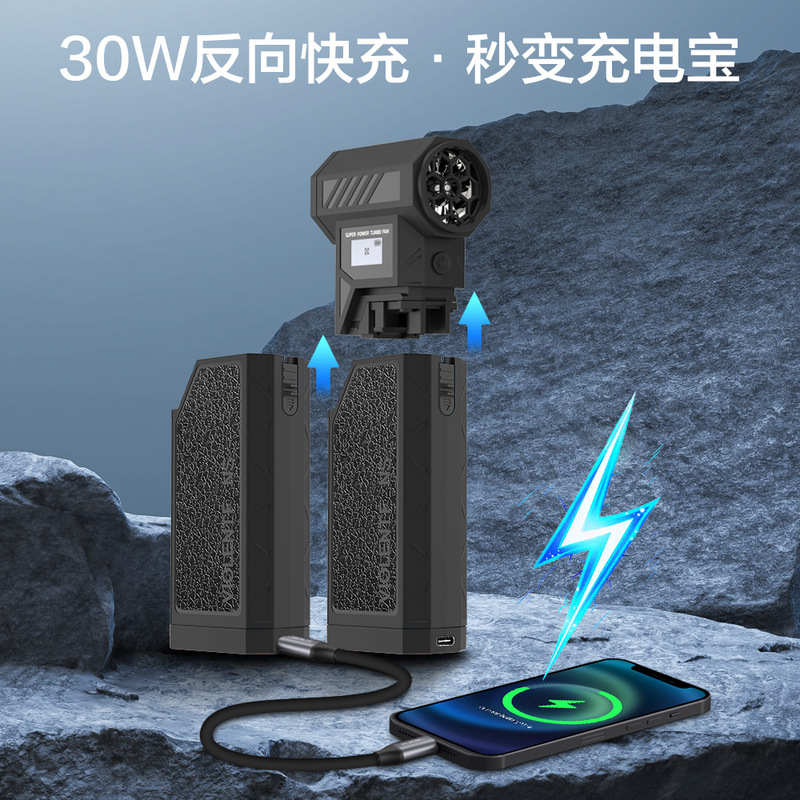 新款可换电暴力风扇高速无刷涡轮吹尘器户外便携式充电车载吸尘器|undefined