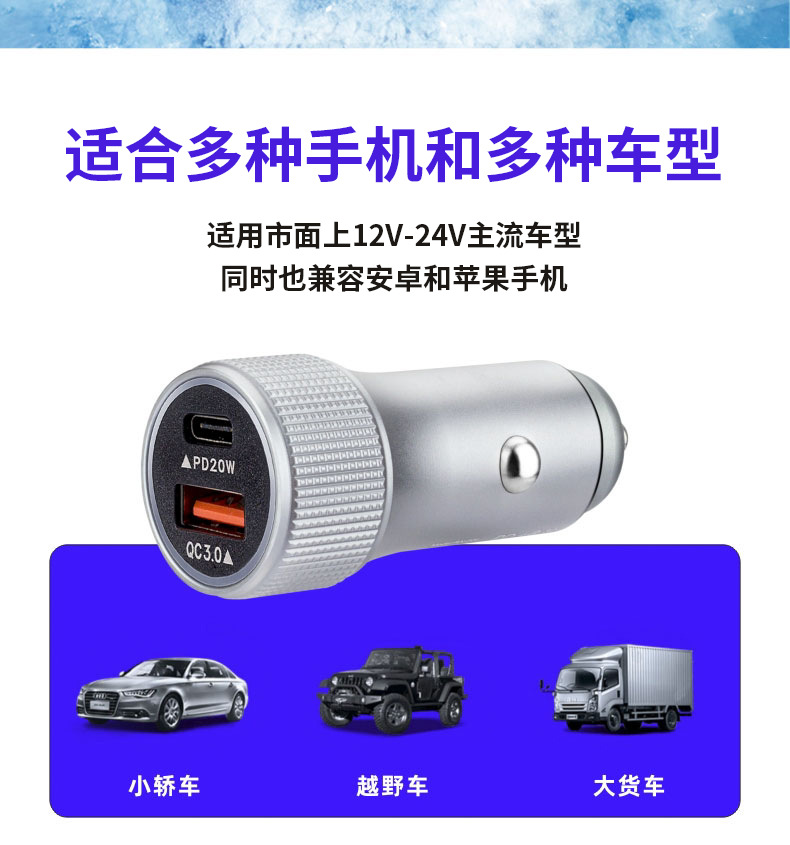 Xiaomi Huawei Honor Super Fast Charging Car Charger High Power 130W Dual Port Flash Charging Car Charger